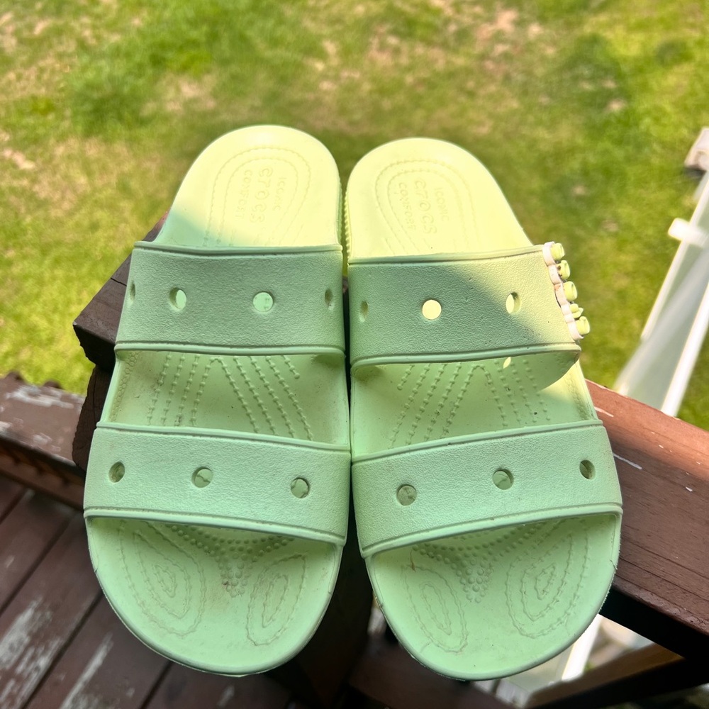 CROCS Light Green Slide Sandals